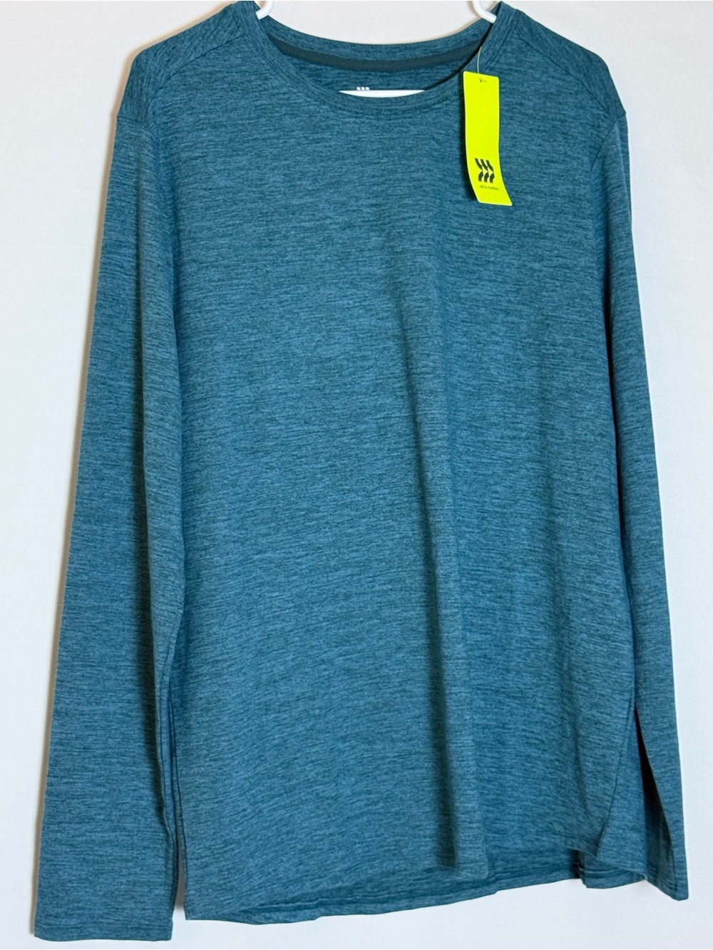 Target womans Long-Sleeve Heather Teal Crew Shirt